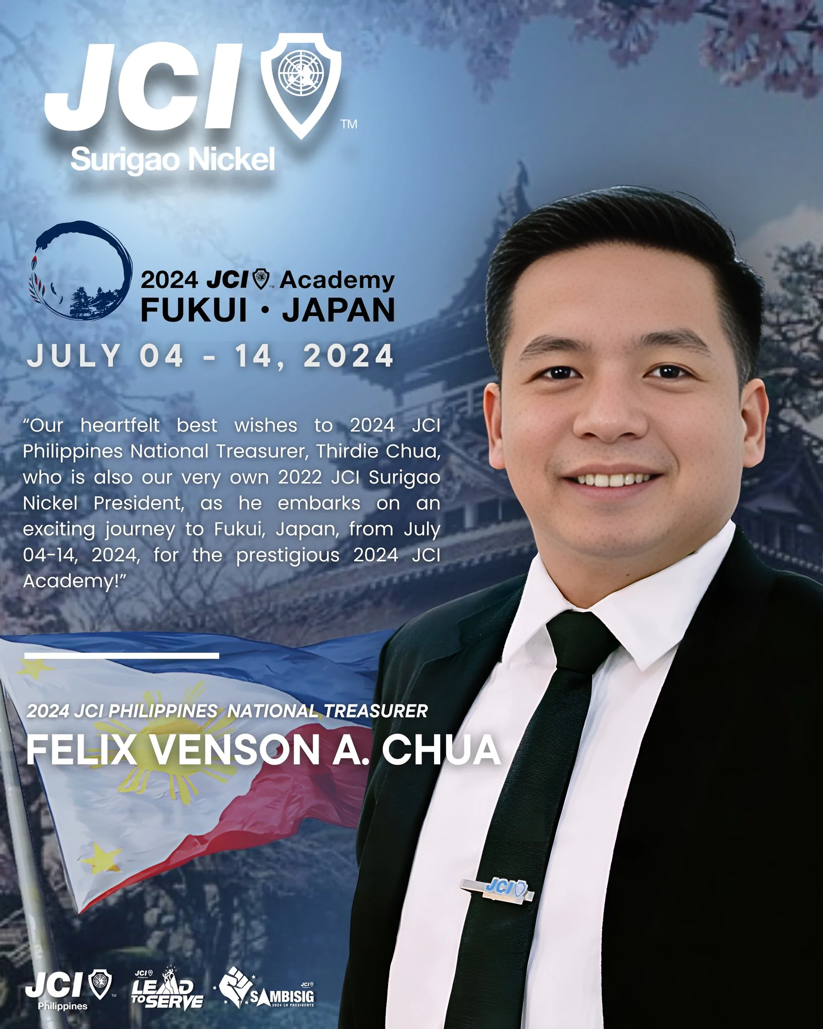 NT Thirdie Chua to Represent JCI Surigao Nickel and JCI Philippines at JCI Academy in Fukui, Japan